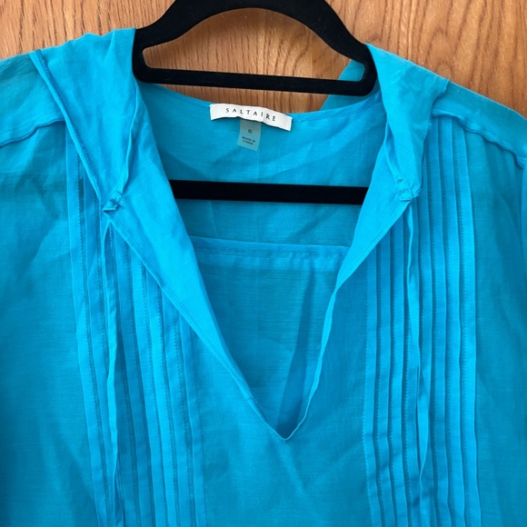 Saltaire hooded pin tucked vneck swim coverup 6 - Picture 7 of 10